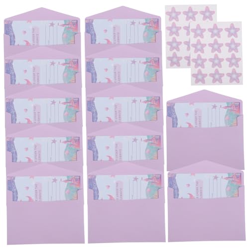 POPETPOP 1 Satz Meerjungfrau-Einladungskarte weihnachtsgeschenke weihnachtskarten Party-Einladungskarte Cartoon-Grußkarte Malerei-Grußkarte Papier Violett von POPETPOP