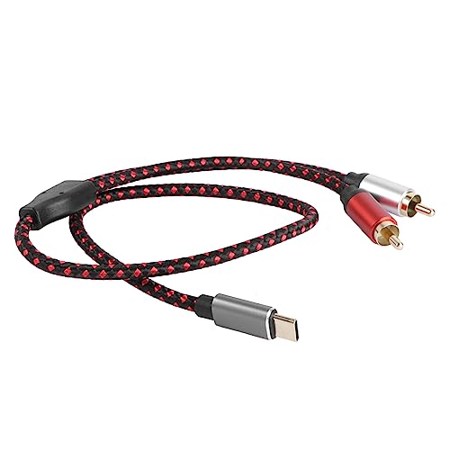 POPETPOP 1 Stück Typ C zu 2 Audiokonverter typ c zu 2 audio kabel typ c zu 2 kopfhörerkabel Typ C zu 2 Audio Splitter Typ C auf 2 Audioadapter rot von POPETPOP
