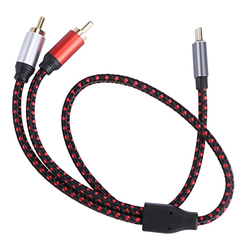 POPETPOP 1 Stück typ c zu 2 audio kabel Typ C zu 2 Audio Splitter Typ C auf 2 Audioadapter typ c zu 2 kopfhörerkabel Typ C zu 2 Audiokonverter rot von POPETPOP