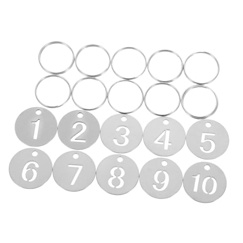 POPETPOP 10 Stück Nummernschild Nummernzeichen nummeriertes Reparaturetikett Namensschild etiketten aus edelstahl Schlüsselanhänger aus Metall Nummerierte Tags Rostfreier Stahl Silber POPETPOP 10 Stück Nummernschild Nummernzeichen nummeriertes Reparaturetikett Namensschild etiketten aus edelstahl Schlüsselanhänger aus Metall Nummerierte Tags Rostfreier Stahl Silber von POPETPOP