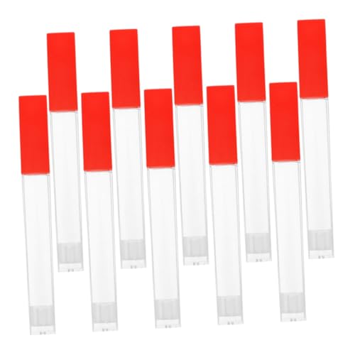 POPETPOP 10 Stück Thermometer-schutzrohr Wiederverwendbare Tuben Kunststoffröhrchen Mit Kappen Lagerrohr Kleine Röhren Plastik Rot von POPETPOP