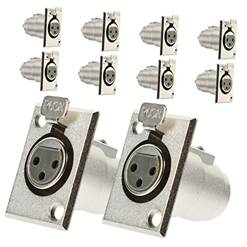POPETPOP 10Stücke Polige Weibliche XLR Mikrofon Panel Mount Audioanschlüsse Langlebige Kompatibel Mit Mikrofonen Verstärkern Mischpulten von POPETPOP
