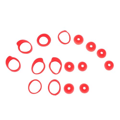 POPETPOP 16 Stück Kopfhörerstecker kopfhörer schutzüberzüge kopfhörer schutzüberzug Kabelloses Kopfhörer-Steckerset TIPP Zubehör Wiki nützliche Headset-Abdeckung Kopfhörer-Schutzstöpsel rot von POPETPOP