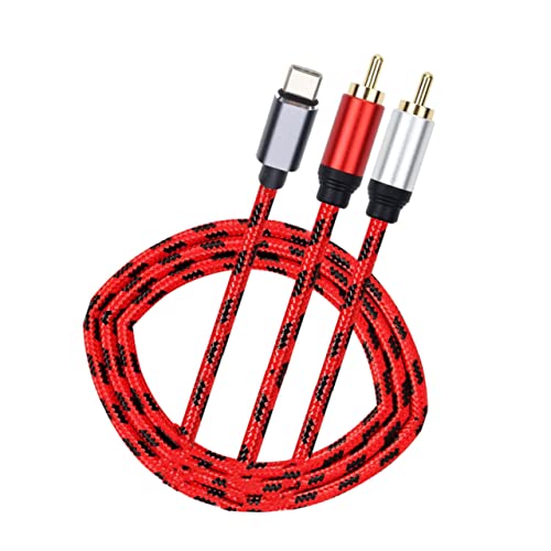POPETPOP 1Pc Typ C Auf 2 Kopfhörerkabel Typ C Auf 2 Audioadapter Rot Typ C Auf 2 Audiosplitter Typ C Auf 2 Audiokonverter von POPETPOP
