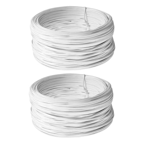 POPETPOP 2 Rollen Beschichteter Draht Anlage Vinyl Drahtzaun für den Garten dünn Flachdraht Gartendraht Bindedraht Verzinkter Eisendraht mit PVC-Beschichtung Weiß POPETPOP 2 Rollen Beschichteter Draht Anlage Vinyl Drahtzaun für den Garten dünn Flachdraht Gartendraht Bindedraht Verzinkter Eisendraht mit PVC-Beschichtung Weiß von POPETPOP