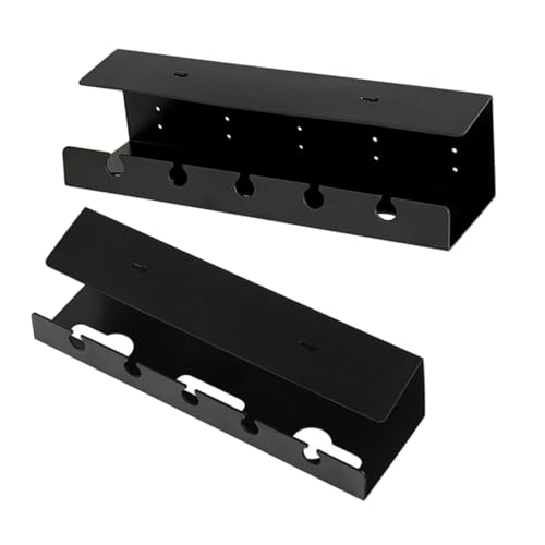 POPETPOP 2 Stück Anschlussschild Lagerregal Kabelmanagement Am Schreibtisch Tischklemme Regal Multi-Model Unter Desk Kabelverwaltung Kabel-Organizer Für Den Schreibtisch Black P.s von POPETPOP