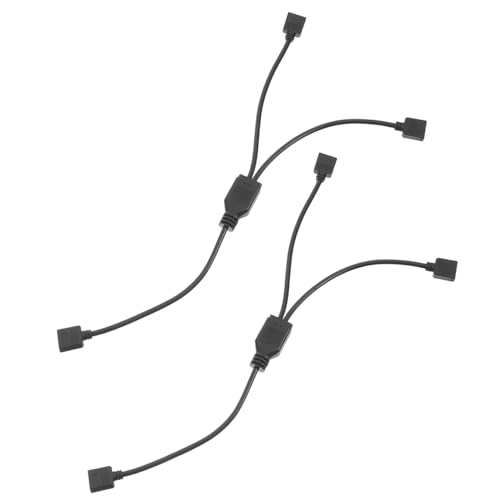 POPETPOP 2 Stück Motherboard-synchron Isator Argb Extension Sleeved Kabel Systemplatine Verlängerungskabel Erweiterungskabel Für Erweiterungsscheibe Rgb -header Black Metall von POPETPOP