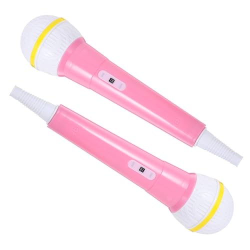 POPETPOP 2 Stück Simulationsmikrofonspielzeug Kindermikrofon Kleinkindmikrofon Spielzeugmikrofon Kostümmikrofon Kunststoff-Mikrofon- gefälschtes Mikrofon PVC Rosa von POPETPOP
