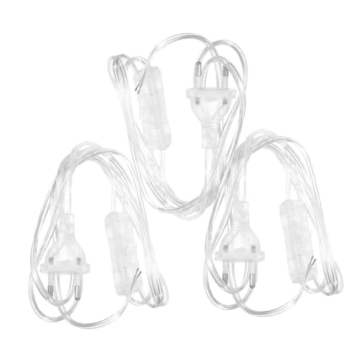 POPETPOP 3Stücke Transparentes Netzkabel mit Schalter Europäischer Stecker für Schreibtischlampen und Anhänger Einsetzbar für Verschiedene Geräte POPETPOP 3Stücke Transparentes Netzkabel mit Schalter Europäischer Stecker für Schreibtischlampen und Anhänger Einsetzbar für Verschiedene Geräte von POPETPOP