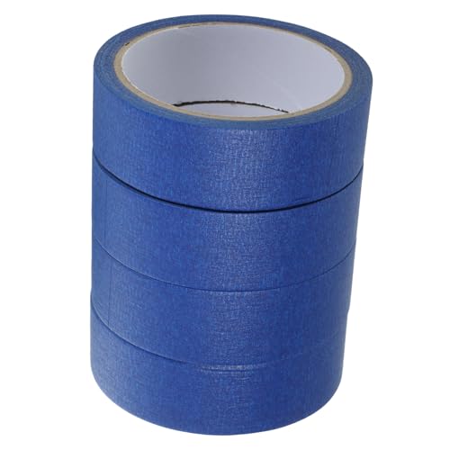 POPETPOP 4 Rollen Abdeckband Blau Malerei farbig malen Vinyl Wickelband Malerband Klebebandapplikator für Maler Gefrierband Beschriftungsband Erweitertes Krepppapier von POPETPOP