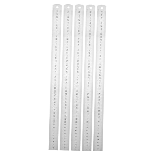 POPETPOP 5-teiliges Edelstahl-lineal, Doppelseitiges Messwerkzeug Mit Metrischer Und Imperialer, 50 Cm/20 Zoll Metalllineal Für Präzisionsmessungen, Maschinisten, Ingenieure POPETPOP 5-teiliges Edelstahl-lineal, Doppelseitiges Messwerkzeug Mit Metrischer Und Imperialer, 50 Cm/20 Zoll Metalllineal Für Präzisionsmessungen, Maschinisten, Ingenieure von POPETPOP