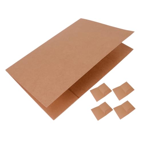 POPETPOP 5Stücke Einzeltaschen Aktenordner aus Kraftpapier Dokumentenordner für Bürobedarf Leichter Datei Organizer für Schule Zuhause und Restaurants Langlebig und Handfreundlich von POPETPOP
