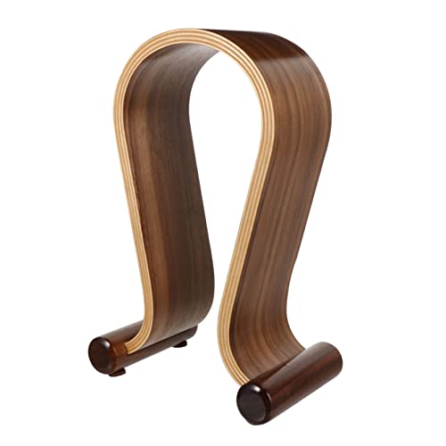 POPETPOP Aufhänger für Kopfhörer Halter Stand Gestell kopfhörerständer Gaming kopfhörer aufbewahrung Schlichtes Design Kopfhörerständer Kopfhörer-Aufhänger Headsetständer Holz Nussbaum von POPETPOP