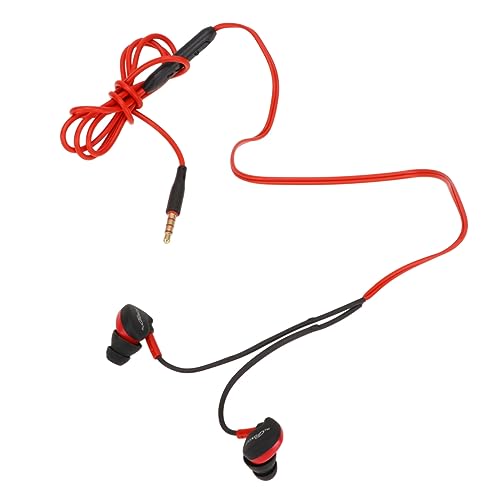 POPETPOP Bass-Headset Mikrofon verdrahtet Ohr gehörschutzstöpsel wasserdichter Kopfhörer rot von POPETPOP