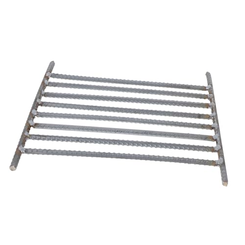 POPETPOP Grillrost Holzofenrost Brennholzregal für den Innenbereich Feuerstellenrost rund Metallgitter Anzündholzhalter Feuerstelle Grill Feuerholzregal Bewehrung Grey von POPETPOP