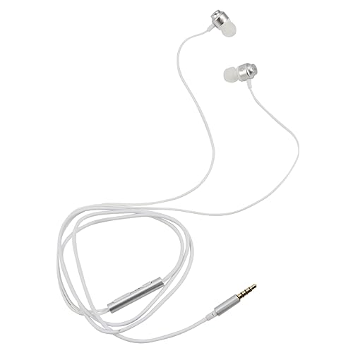 POPETPOP In Ear Kopfhörer Kabelgebundene Ohrhörer Silica Gel Ohrhörer Weiße Metallkopfhörer Für Laptop von POPETPOP