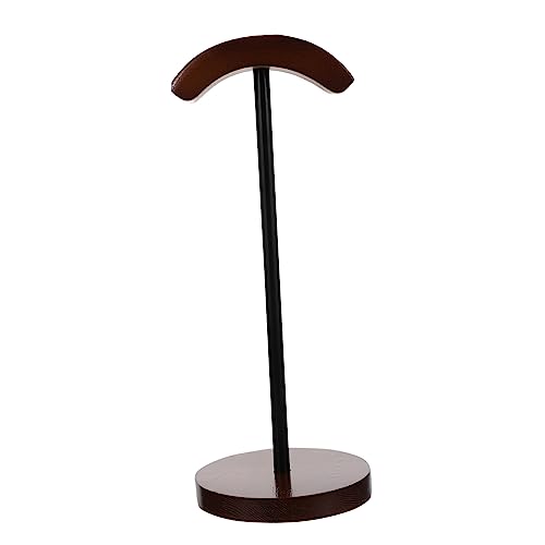 POPETPOP Kopfhörerständer Kopfhörerhalter aus Holz Headset-Tischständer Kopfhörerhalterung Kopfhörer-Aufbewahrungsregal Headset-Halter-Ständer Headset-Halterung Headset-Rack hölzern Kaffee von POPETPOP