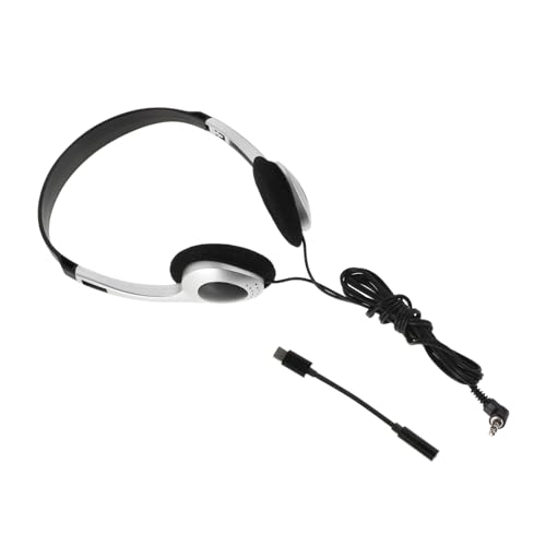 POPETPOP Retro Kopfhörer Headset Kabelgebundene Kopfhörer Ohrhörer Kabelgebundene Computerkopfhörer USB C Kopfhörer Kopfhöreradapter Auf USB C Typ C Kopfhöreradapter Kopfhörer von POPETPOP
