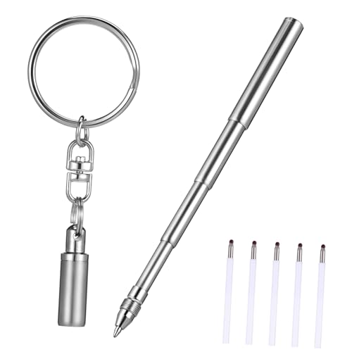 POPETPOP Schlüsselanhänger Stift Mini Teleskopstift mit Nachfüllungen Ausziehbarer Taschenstift für Einfaches Schreiben Büro POPETPOP Schlüsselanhänger Stift Mini Teleskopstift mit Nachfüllungen Ausziehbarer Taschenstift für Einfaches Schreiben Büro von POPETPOP