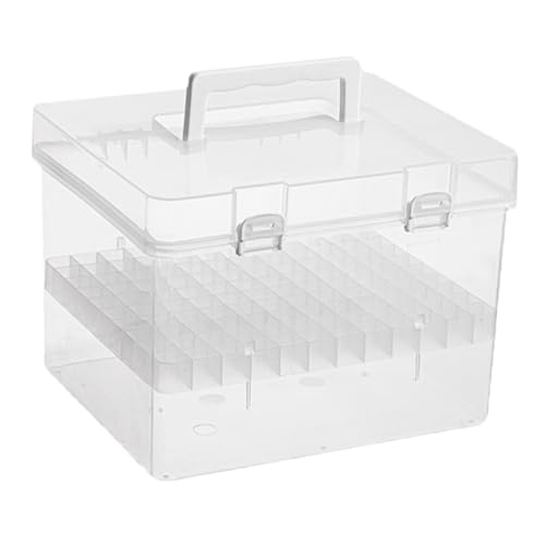POPETPOP Transparente Marker Aufbewahrungsbox mit Tragegriff Fächer für Stifte Vielseitiger Organizer für Kunstbedarf für Erwachsene Klarer Design für Schnellen Zugriff von POPETPOP