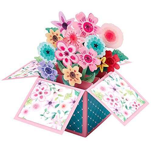 POPGIFTU® Pop-Up Blumenkarte - 3D Blumenkarte für Freundin, Frau oder Mutter,Geburtstagskarte, Gute Besserung - Popup Glückwunschkarte mit Umschlag Blumenstrauß von POPGIFTU
