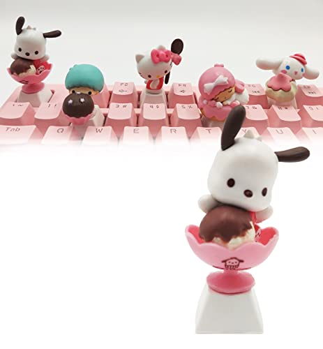 Sanrio Pochacco Tastenkappen japanische Anime weiße Tastenkappen, kompatibel mit Cherry MX Switches benutzerdefinierte Gaming mechanische Tastatur (Pochacco) von POPKEEY