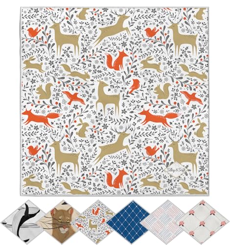 POPNWOW Mikrofaser Reinigungstuch, Brillenputztuch Optikerqualität 30x30cm, Microfiber Cleaning Cloths für Brille, Kamera, Objektiv, Handy, Tablet, Display, Glas (Hirsch) von POPNWOW