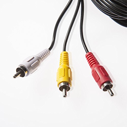 POPPSTAR 1,5m Audio Video Kabel, 3,5 mm Klinke Stecker auf 3x Cinch AV TV (4-polig), für Camcorder, Digitalkamera, VHS Rekorder und mehr, schwarz von POPPSTAR
