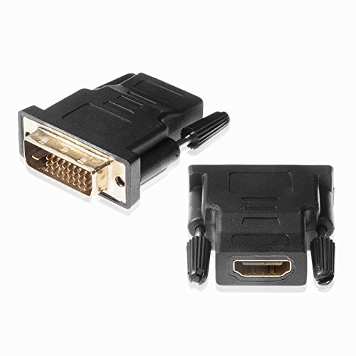 POPPSTAR 1x Adapter (HDMI Buchse auf DVI-D Stecker 24+1 Pin) (Full HD 1080p) für den Anschluss von Hdmi Kabel an TV und Monitor, schwarz, vergoldete Kontakte von POPPSTAR