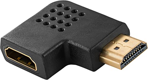 POPPSTAR 1x HDMI Winkelstecker 270 Grad horizontal (TV Winkeladapter Eck, Stecker auf Buchse, 4k UHD 2160p), Winkel Adapter für Verlängerung Kabel, vergoldete Kontakte von POPPSTAR