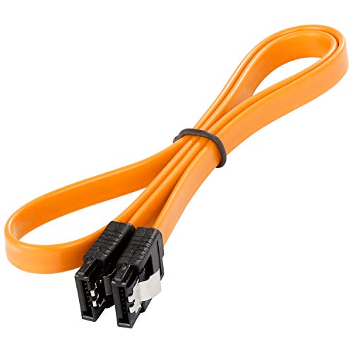 POPPSTAR 1x SATA Kabel SSD/HDD (0,5m SSD Datenkabel/SATA 3 Kabel SSD, 2 gerade Stecker) bis zu 6 Gbit/s, orange von POPPSTAR