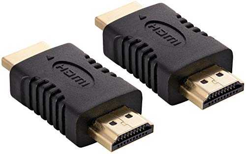 POPPSTAR 2X HDMI Adapter Kupplung (Stecker auf Stecker) (Full HD 1080p, 4k UHD 2160p), HDMI Kabel Verlängerung - Verbindung, schwarz, vergoldete Kontakte von POPPSTAR