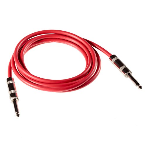 POPPSTAR 2m Instrumentenkabel (Mono Klinkenkabel mit 6,3mm Stecker), Gitarrenkabel, Rot von POPPSTAR