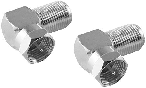 POPPSTAR 2x SAT-Winkel-Adapter (Antennen Winkeladapter 90 Grad gewinkelt) (Coax F-Kupplung auf F-Stecker) Winkelstecker für Koaxialkabel - Antennenkabel von POPPSTAR