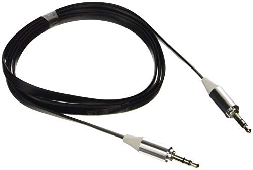 POPPSTAR 3,5mm Flachband Audio Klinken-Kabel 1m Stereo für Smartphone Handy Tablet für das Auto vergoldete Kontakte schwarz von POPPSTAR