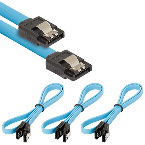 POPPSTAR 3x SATA Kabel SSD/HDD (0,5m SSD Datenkabel/SATA 3 Kabel SSD, 2 gerade Stecker) bis zu 6 Gbit/s, blau von POPPSTAR