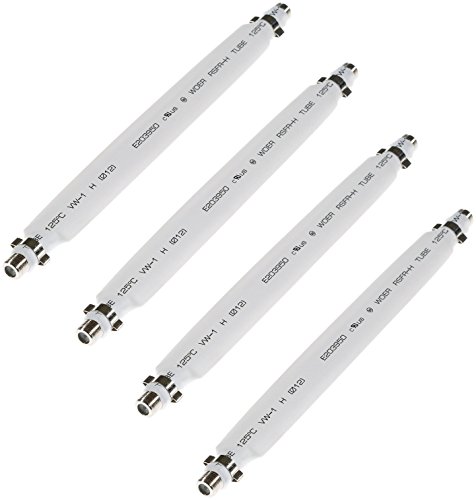 POPPSTAR 4x 21,5cm SAT Fensterdurchführung (2 mm Fensterdurchführung SAT Kabel flach) Kupplung (F-Stecker), vergoldete Kontakte, weiß von POPPSTAR