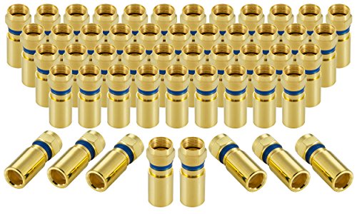 POPPSTAR 50x SAT F-Quick Mount Stecker, F-Kompressionsstecker für Koaxial-Kabel, Antennenkabel, Satellitenkabel bis 7,5mm,Witterungsbeständig, vergoldet POPPSTAR 50x SAT F-Quick Mount Stecker, F-Kompressionsstecker für Koaxial-Kabel, Antennenkabel, Satellitenkabel bis 7,5mm,Witterungsbeständig, vergoldet von POPPSTAR