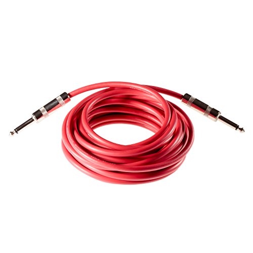 POPPSTAR 6m Instrumentenkabel (Mono Klinkenkabel mit 6,3mm Stecker), rot von POPPSTAR