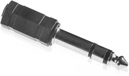 POPPSTAR Audio Adapter Kupplung (Klinke 3,5 mm Buchse auf 6,3 mm Stecker), Klinkenkupplung für Klinkenkabel - Stereo Aux Kabel Koppeln, silbern von POPPSTAR