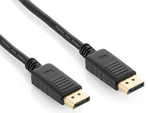 POPPSTAR Displayport 1.2v Kabel, inkl. Audioübertragung, HDCP 1.3 dreifach geschirmt, 4k Ultra HD, vergoldete Kontakte, 200 cm von POPPSTAR