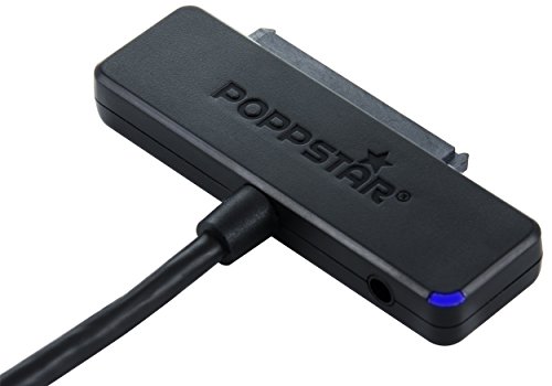 POPPSTAR Festplatten-Adapter (USB 3.1 Gen 1 Typ A) Sata USB Kabel für externe Festplatten (SSD, HDD, 2,5 u. 3,5 Zoll), bis zu 5 Gb/s, UASP Support, 1m Kabellänge (ohne Netzteil) von POPPSTAR