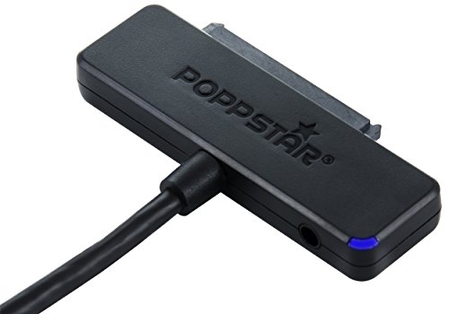 POPPSTAR Festplatten-Adapter (USB 3.1 Gen 2 Typ C) Sata USB Kabel für externe Festplatten (SSD, HDD, 2,5 u. 3,5 Zoll), bis zu 10 Gb/s, UASP Support, 1m Kabellänge (ohne Netzteil) von POPPSTAR