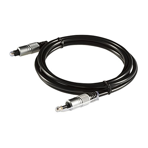 POPPSTAR Premium optisches Kabel (Optical Digital S/PDIF Toslink auf Toslink Mini 3,5mm), Digitales Audiokabel für Laptop - Notebook, 5m von POPPSTAR