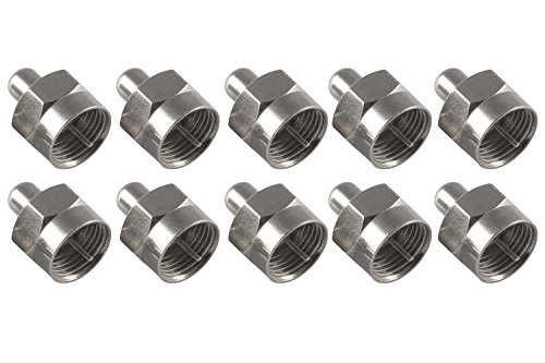 POPPSTAR 10x SAT F-Abschlusswiderstand Endwiderstand mit F-Norm für offene F-Anschlüsse zum Anschluss an F-Buchse (Multischalter, LNB, Tuner, Dosen), 75 Ohm von POPPSTAR