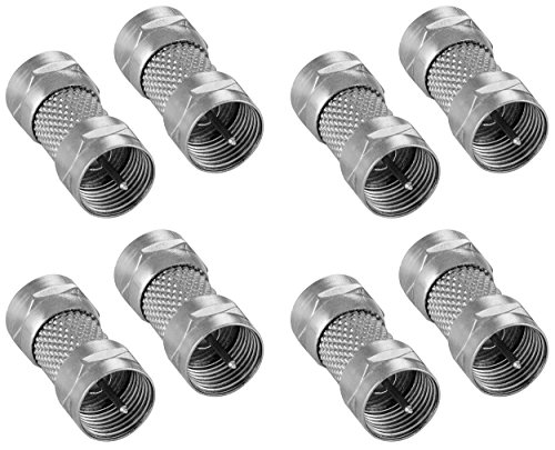 POPPSTAR 8x Sat Adapter F-Kupplung (F-Stecker auf F-Stecker), silbern von POPPSTAR