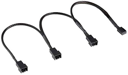 Poppstar Lüfter Verteilerkabel (20-20-20cm, 3-Pin Buchse auf 1x 3-Pin Stecker und 2x 2-Pin Stecker), zum Anschluss von Prozessor- und Gehäuselüftern an Mainboard von POPPSTAR
