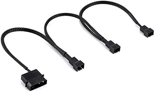 Poppstar Lüfter Verteilerkabel 5V (20-20-20cm Molex Stecker (m) auf 3x 2-Pin Stecker (m), zum Anschluss von Prozessor- und Gehäuselüftern an ein Netzteil von POPPSTAR