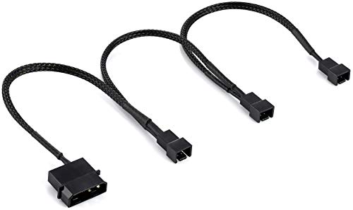 POPPSTAR Lüfter Verteilerkabel 5V (20-20-20cm Molex Stecker (m) auf 3x 2-Pin Stecker (m), zum Anschluss von Prozessor- und Gehäuselüftern an ein Netzteil von POPPSTAR