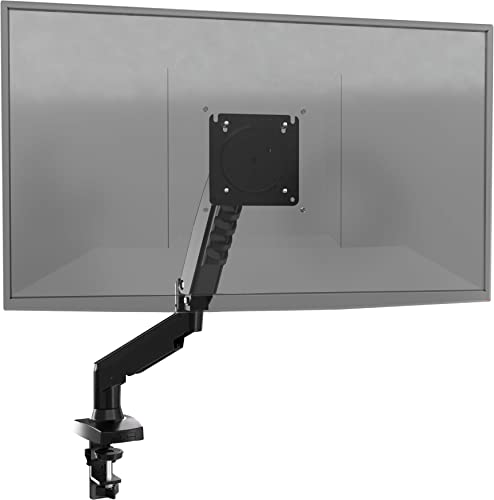 Poppstar Monitorhalterung Tisch höhenverstellbar für 1 Bildschirm 17 Zoll bis 30 Zoll (360° schwenkbarer drehbarer neigbarer Monitor-Arm), schwarz von POPPSTAR